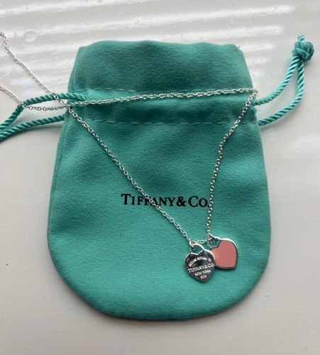 Pink tiffany double heart - tiffany,