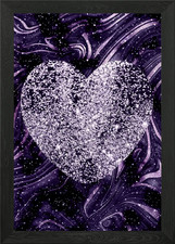 Cosmic Glitter Heart 1 Framed