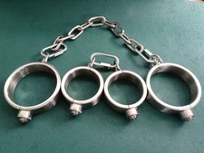 Spreader Bar Stainless Steel Wrist Ankle Cuffs Detachable Pipe Bondage Restraint