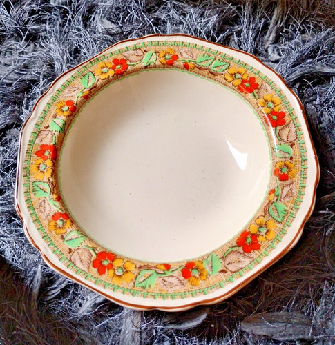 Pretty 1930s floral bowl - 1930s, bowl-