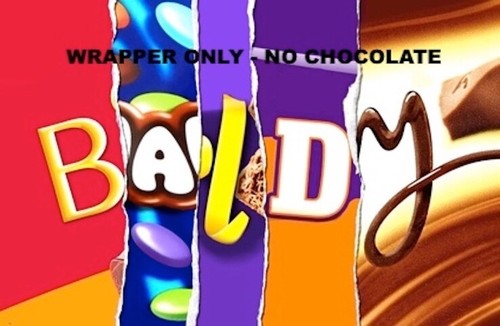 Baldy chocolate bar wrapper - chocolate,