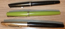 RARE, VINTAGE FOUNTAIN PENS - SHEAFFER'S, OSMIROID & PLATIGNUM CADET -USED, WORN