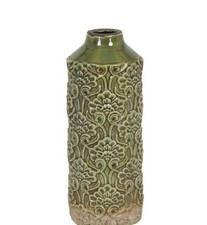 Light & Living Vase Deco 13x32.5cm Mezana Ceramics Green Vase