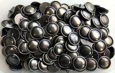Buttons 28mm 44L Aged Antique Silver Metal Polished Shank Large Button (L112A)