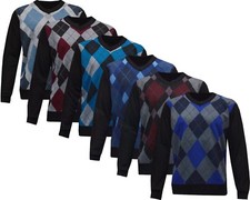 New Mens Argyle Diamond Long