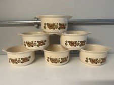 Vintage Single Serving Ceramic Pie Dish / Large Ramikin Flower Pattern ( QTY 6 )