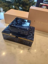 Lola Rose Set of Two Treasures Jewellery Boxes Blue Lapis Pattern Brand New
