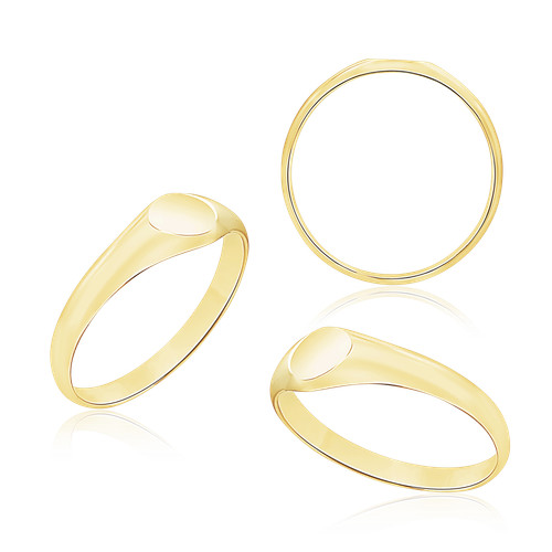 Solid gold round - gold, rings