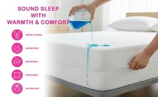 Waterproof Zipped Mattress Protector Anti Bed Bug Dust Mite Proof Double King UK