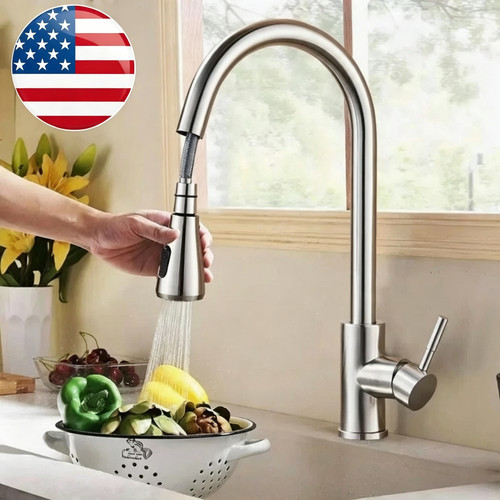 Brushed nickel kitchen faucet - brushed,