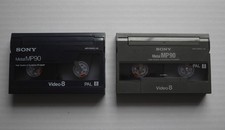 Lot of 2 Sony P5-90MP MP90 Camcorder Cassette Tape's 8mm Video8 High Quality