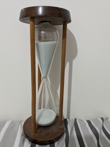 Vintage wooden hourglass sand - hourglass,