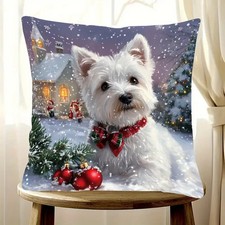 Super Soft Westie Cushion Cover X 2  (45cm x 45CM) 🎄🎁🎅