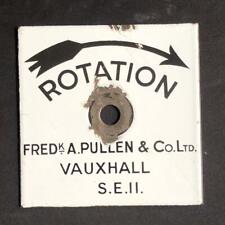 ROTATION FRED A PULLEN & CO LTD VAUXHALL SE11 VINTAGE ENAMEL ADVERTISING SIGN