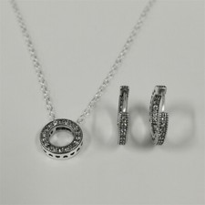 and pave hoop earrings set