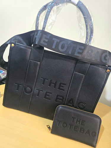 Tote bag black with long - tote,