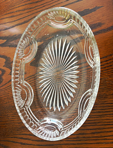 Clear glass oval - oval, starburst
