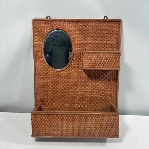 Vintage rattan wall storage - wall,