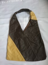 LARGE TEXTURED LEATHER RETRO STYLE SLOUCH TOTE BAG BNNT