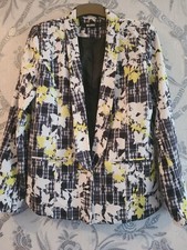 Missguided BNWT Size 12 Beautiful White Black Lime Floral Formal Jacket
