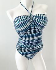 BHS Blue Print Halter Swimsuit UK 16