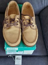 SALAMANDER MENS NUBUK TAN/PONY SHOES..SIZE 7.5F..EXCELLENT CONDITION IN BOX