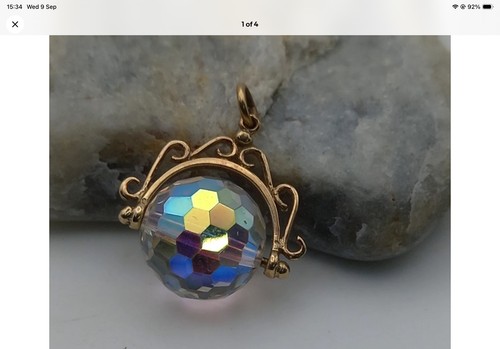 9ct yellow gold crystal - yellow,