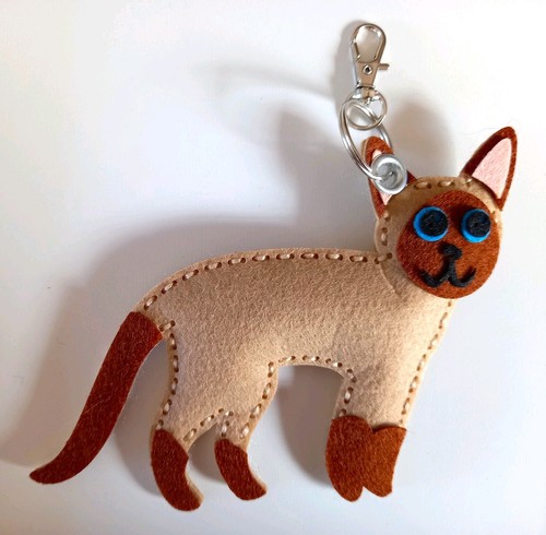 Beige felt siamese cat animal - siamese,