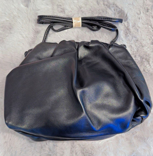 Black ruched pouch crossbody - ruched,