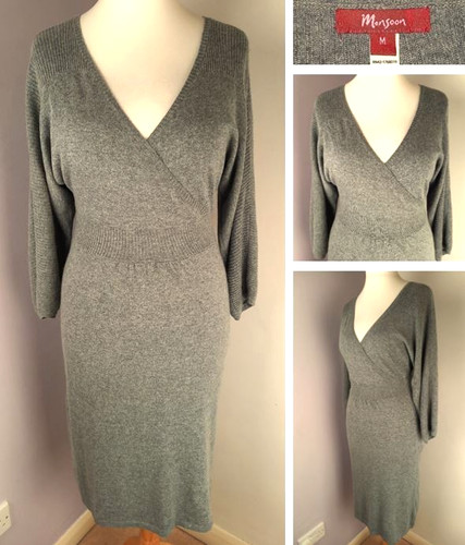 Monsoon grey jumper dress - dress,