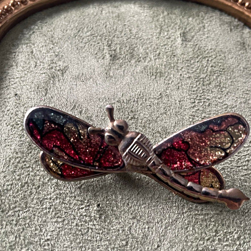 Dragonfly brooch pin silver - dragonfly,