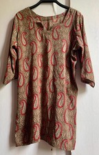 Kaftan Top Medium Brown Red