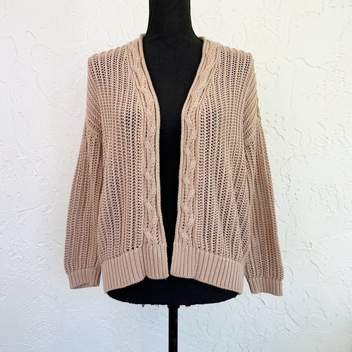 Tan crochet knit - tan, front