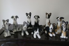 Needle Felted Border Collies Laying, Sitting and Keyrings. All colours Free P+P