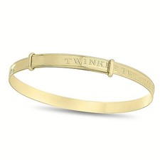 Children's 9ct Gold Bangle Expanding "Twinkle Twinkle Little Star.. "Christening