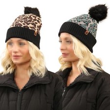 A2Z Ladies Hats Leopard Knit