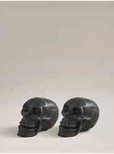 2 X Black Skull Shaped Candles Gothic Home Decor  Unscented 30 Hours Burn Time