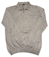 NWOT KITON MENS POLO SWEATER HALF ZIP LONG SLEEVE SILK NO LABEL SIZE