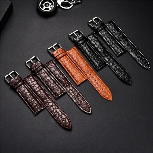 Crocodile leather watch strap - leather,