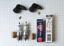 NGK BPR7EiX Iridium Resistor Spark Plugs and LZFH Caps 1 New Plug +1 Used Plug