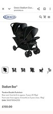 Graco Stadium Duo Black Tandem Double Baby Pushchair Stroller