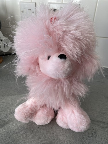Pink poodle plush dog - pink,