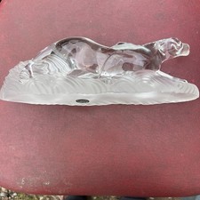 Lenox Rare Panther Jaguar Designer Fine Crystal Frosted Base Ornament Statue Art