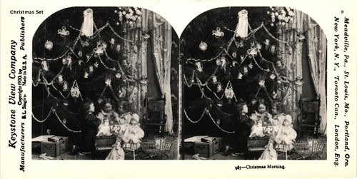 Christmas morning stereoview - morning,