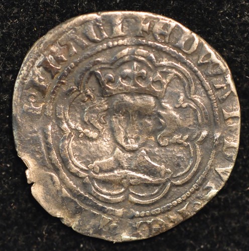 Edward iii half groat hammered - edward,