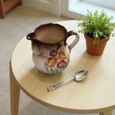 Carlton Ware Floral Jug Hand Painted Embossed Poppies England Vintage 1940s