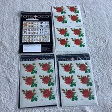 Vintage Waterslide Transfers. Red Roses x 20 Transfers