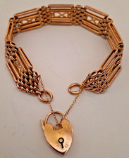 9ct yellow gold gate bracelet - 9ct,