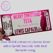 Personalised Souvenir Concert Gift Ticket – Music Event Reveal - Lewis Capaldi