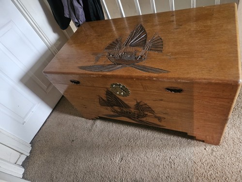 Chinese carved camphor chest - chinese,